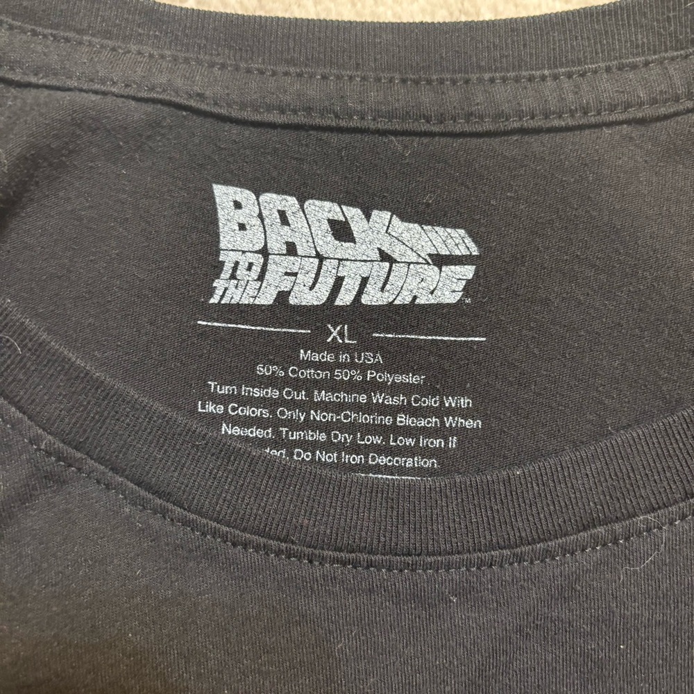 Back to the Future Tee XL Jrs Black Graphic Cropped Short Sleeves Marty McFly - Picture 9 of 11